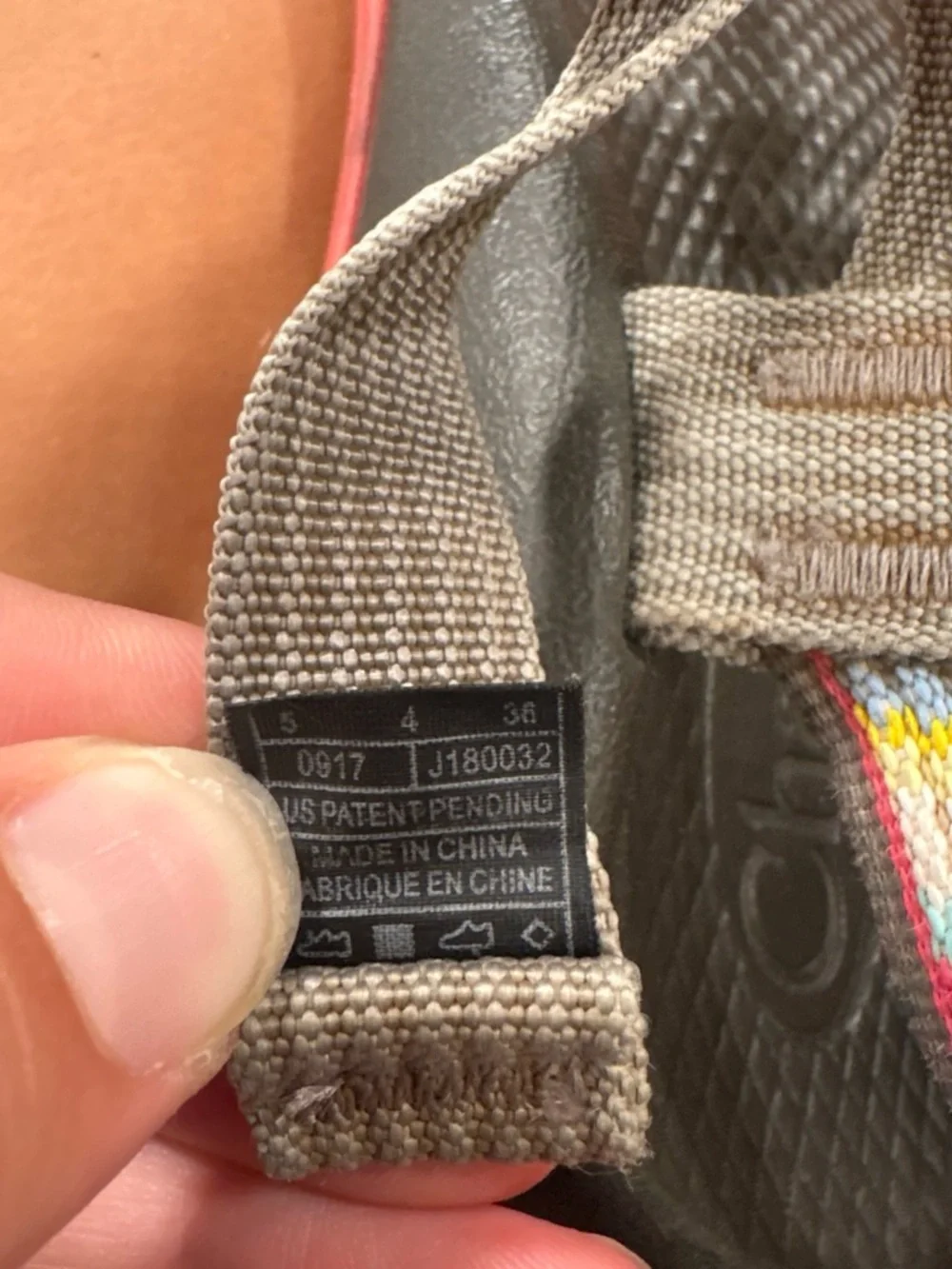 Chaco Neutral Brown Sandal with Multicolor Woven Strap
